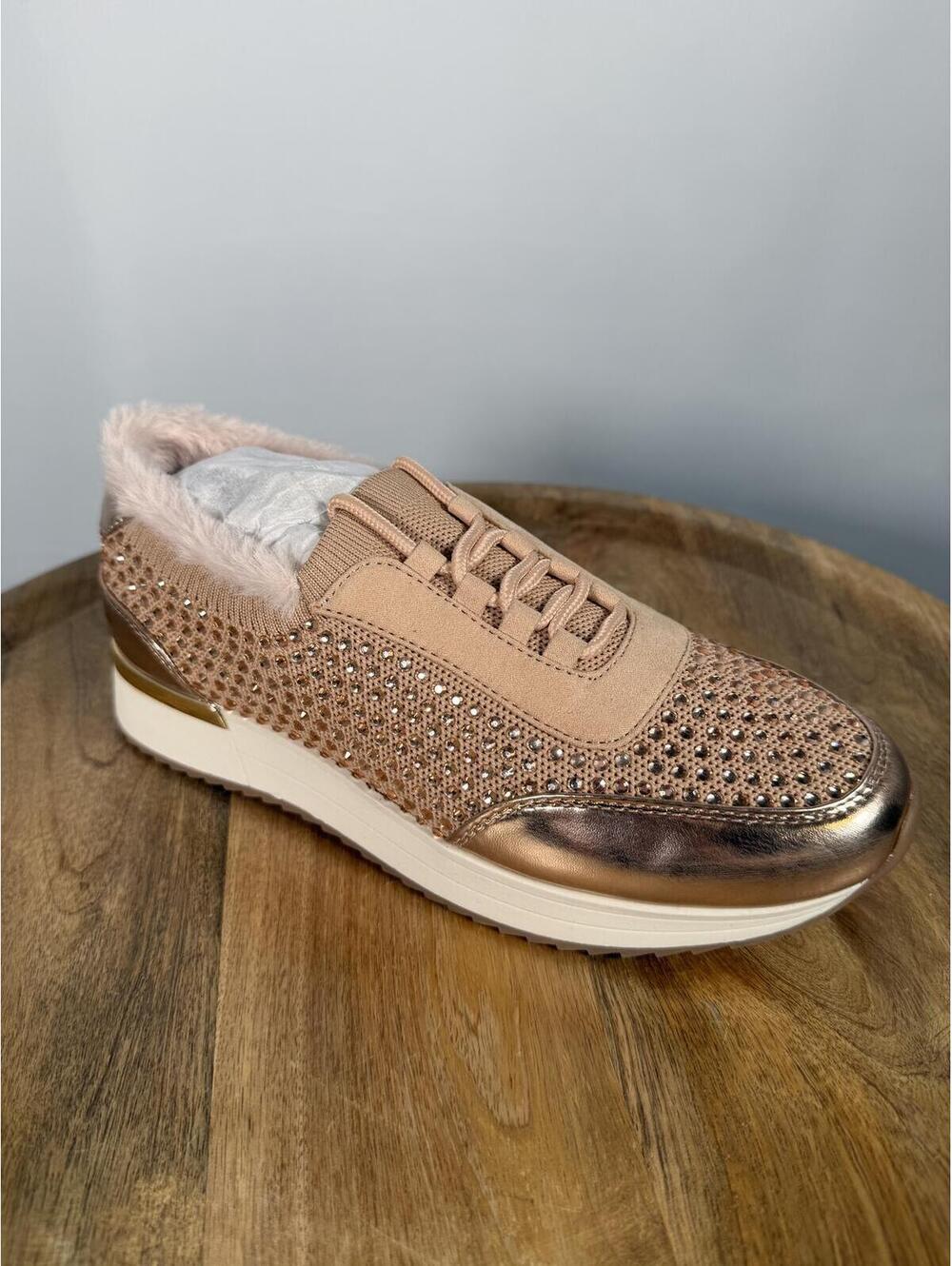 Kenneth Cole Reaction Shell Cari Faux Fur Jewel Jogger Sneakers US 6.5M NWB - Picture 6 of 11